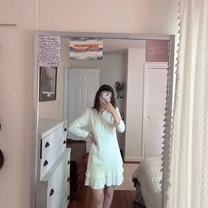 American Vintage White Ruffled Tiered Dress